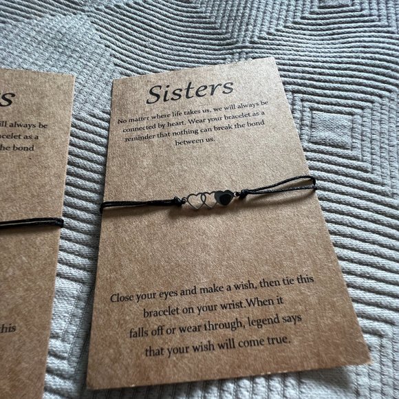 2 Matching Sisters bracelets and cards - NEW - Picture 4 of 4